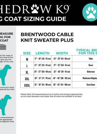 Shedrow K9 Brentwood Cable Knit Sweater PLUS- Wine Tasting