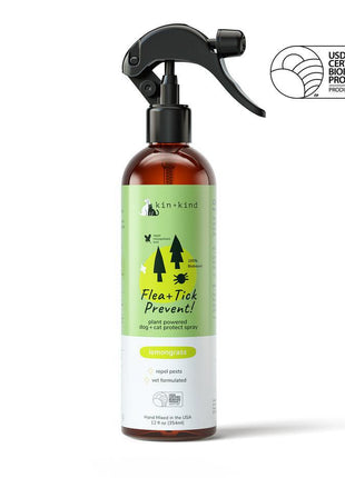kin+kind Flea & Tick Lemongrass Repel (Dog & Cat) - 12oz
