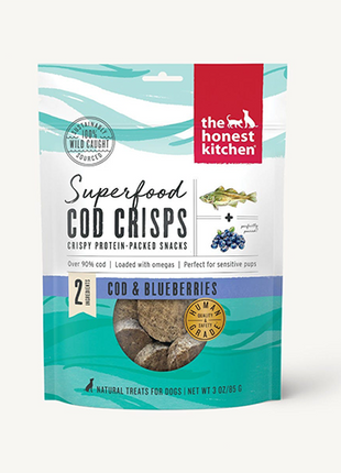 The Honest Kitchen Superfood Cod Crisps Cod & Blueberry Dog Treat- 3 Oz