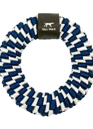 Tall Tails- Navy Blue & Soft Grey – Braided Ring 6"