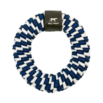 Tall Tails- Navy Blue & Soft Grey – Braided Ring 6