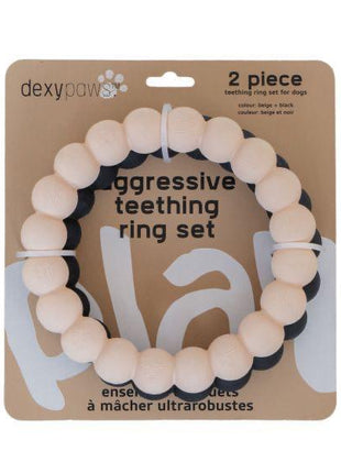 DexyPaws 2 Piece Geometric & Ring Aggressive Chew Toy Set Copy