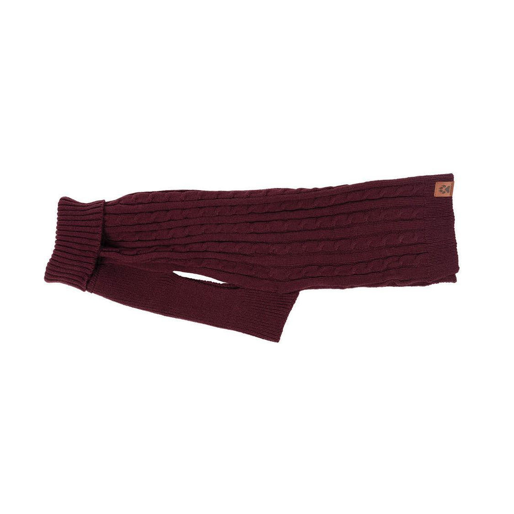 Shedrow K9 Brentwood Cable Knit Sweater PLUS- Wine Tasting