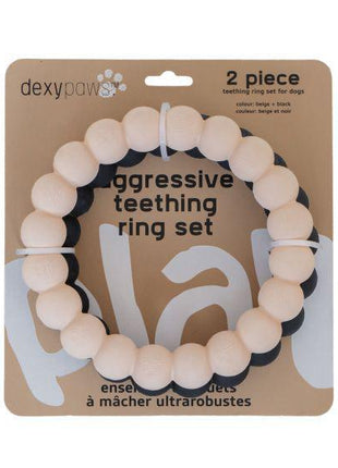 DexyPaws 2 Piece Geometric & Ring Aggressive Chew Toy Set Copy