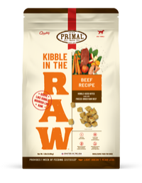 Primal Kibble In The Raw - Beef Recipe Dog