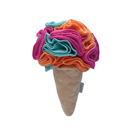Foufit Hide 'N Seek Ice Cream Snuffle Rainbow Sherbet 9" Dog Toy