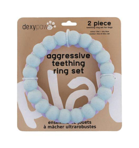 DexyPaws 2 Piece Geometric & Ring Aggressive Chew Toy Set Copy