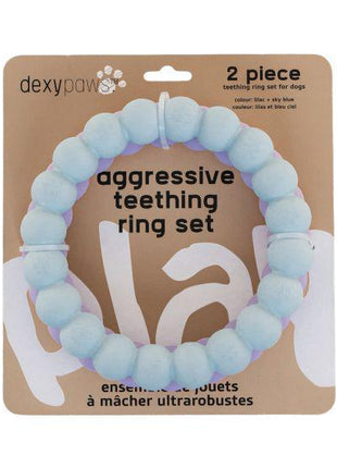 DexyPaws 2 Piece Geometric & Ring Aggressive Chew Toy Set Copy
