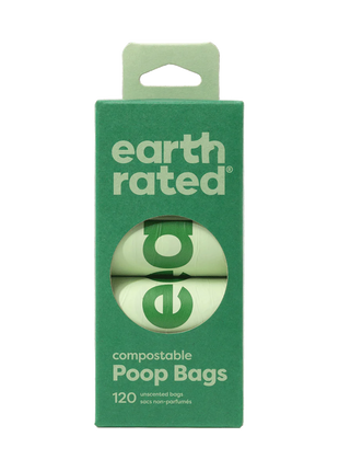 Earth Rated Poop Bag 8 Rolls 120 Certified COMPOSTABLE