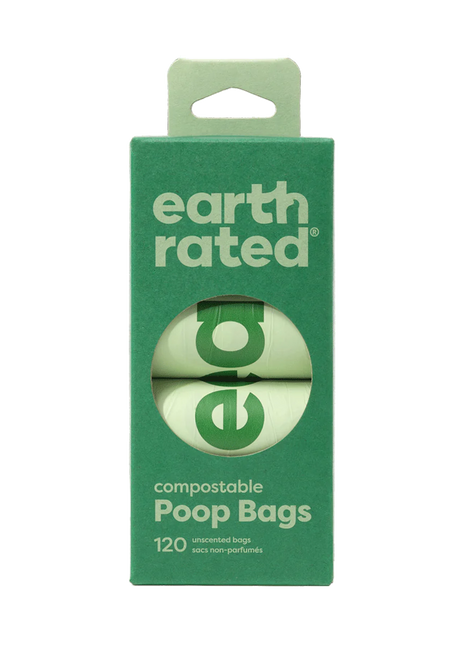Earth Rated Poop Bag 8 Rolls 120 Certified COMPOSTABLE