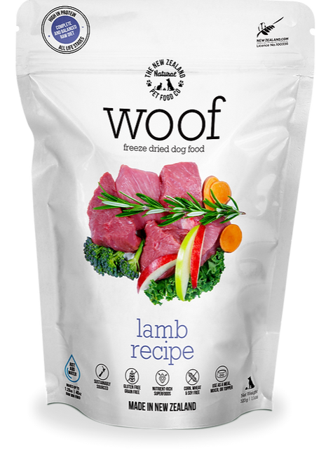 The New Zealand Natural Pet Food Co WOOF Freeze Dried Raw Dog Food