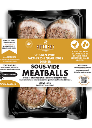 The Butcher's Pup Sous-Vide Meatballs for Dogs