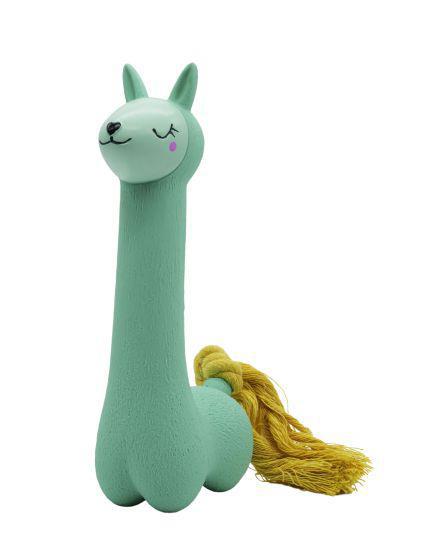 Bud'Z Latex Dog Toy With Squeaker - Llama With Tail Dog 7in