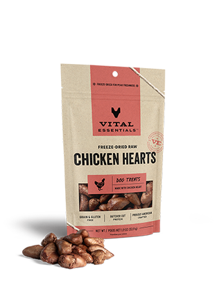 Vital Essentials Freeze-Dried Chicken Hearts Dog Treats