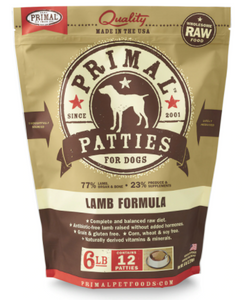 Primal Patties RAW Lamb 6 lb38.07