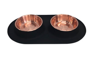 Messy Mutts Silicone Double Feeder Copper M