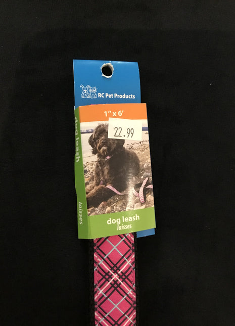 RC Pets Leash 1x6 Pink Tartan
